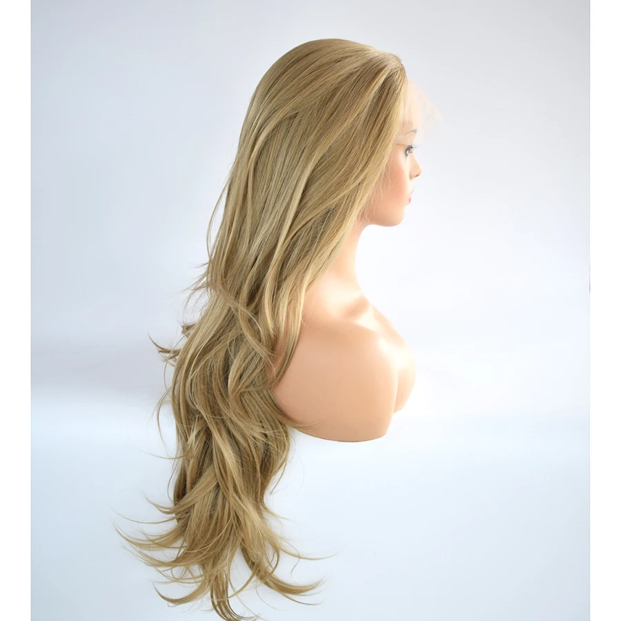 Фэнтези ручная вязка Длинный натуральный волнистый светильник блондин цвет