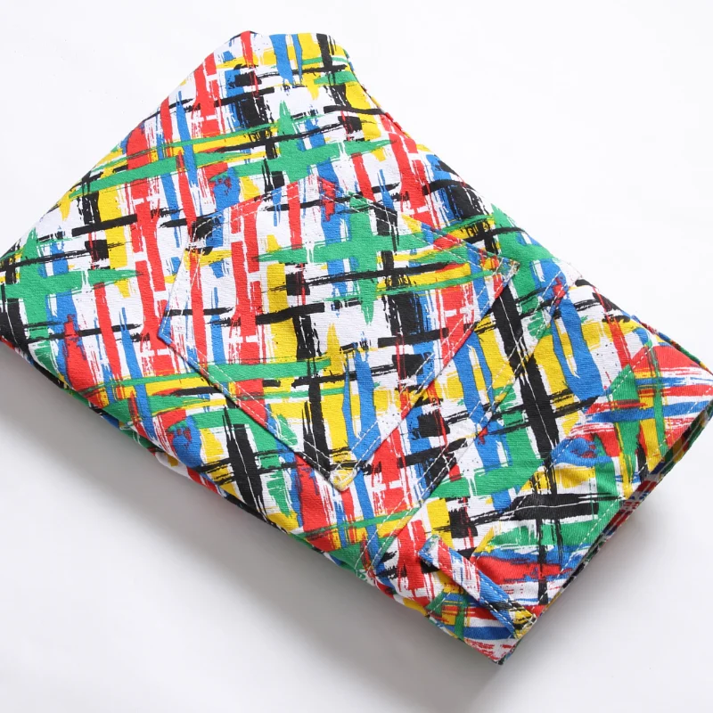 2021 England Style Multicolour Print Cotton Men Pencil Jeans Trousers Casual Stylish Slim Hip Hop Denim Pants For Teens Pantalon