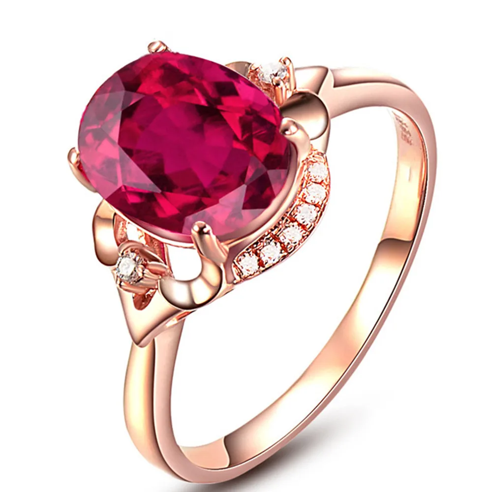 Роскошные ювелирные изделия из драгоценных камней Рубин Кольца для женщин femme