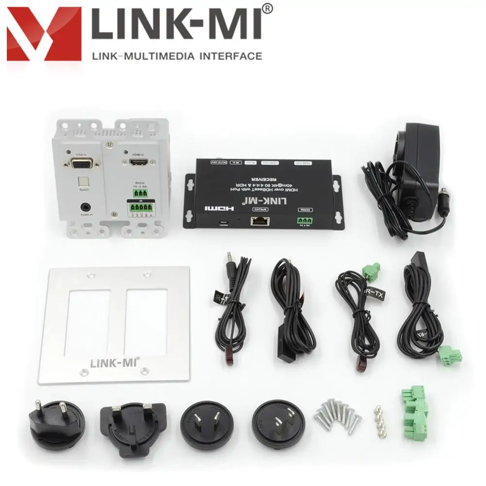 

LINK-MI 70M HDBaseT HDMI+VGA Wallplate Extender Bandwidth up to 18Gbps 4k @60hz YUV4:4:4 VGA up to 1920*1200 40M 4K 70M 1080P