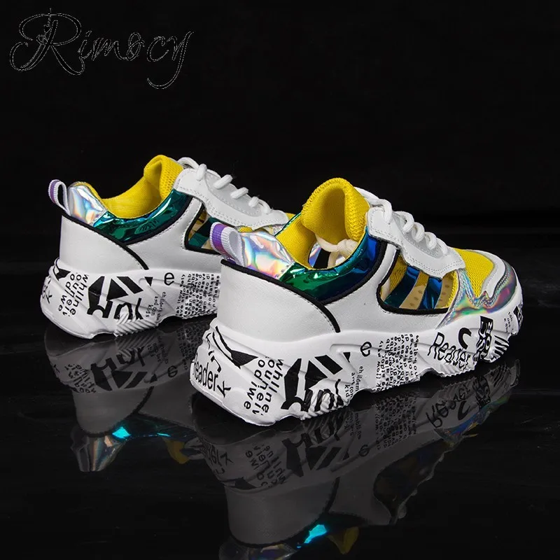Rimocy/женские кроссовки с лазерной перфорацией не сужающиеся книзу дышащая