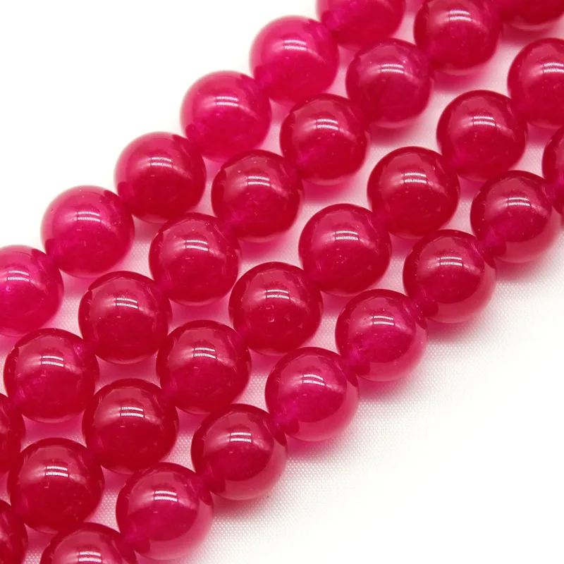 

Natural Stone Beads Rose Red Chalcedony Loose Spacer Beads For Jewelry Making DIY Handmade 4/6/8/10/12mm Bracelets 15''Strand