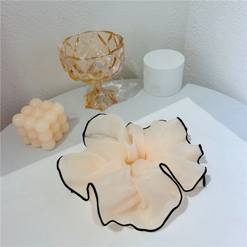 

2021 New Creative Girl Headdress Fabric Chiffon Large Intestine Hair Ties Flower Rubber Band for Women Fashion Hair Accessories