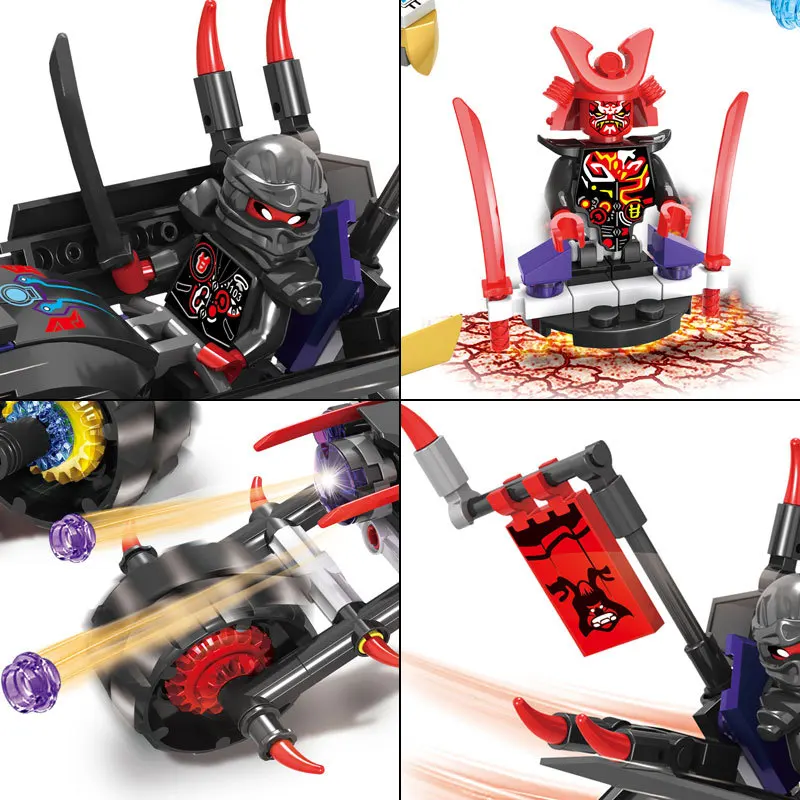 360pcs ЛЕГО Ninja Street Race of Snake Jaguar Совместимые Строительные Блоки 70639 Ninjago moto Кирпичи