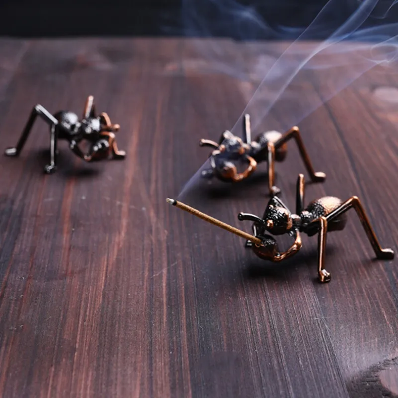 

Mini Ants Cafe Ornament Buddhism Gadgets Ash Catcher Joss-stick Inserted Incense Holder Copper Censer Home Decoration