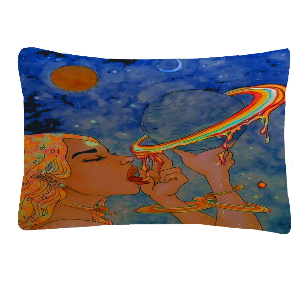

3D Print Woman Eating The Moon Pillowcase 50x75cm Home Lady Painting Pillowcase 1 Pieces 2 Pieces Couple Gift Style Cover