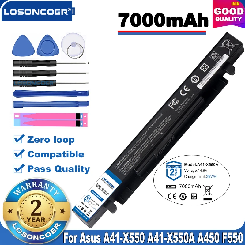 Аккумулятор 7000 мАч для Asus A41 X550 A450 A550 F450 F550 F552 K550 P450 P550 R409 R510 X450 X550C X550A