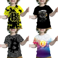 kids bitcoin 3d print tshirts toddler cartoon anime t shirt summer children short sleeves t shirts baby boys girls tops tee gift