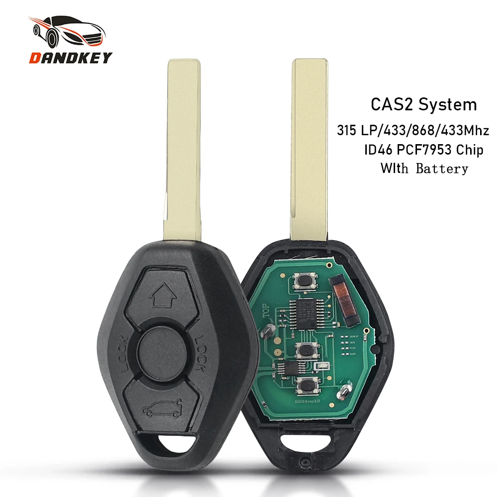 

Dandkey 10 шт. автомобиль дистанционного ключа для BMW CAS2 3/5 / 7 серия 315/433/868 МГц с ID46-7945/7953 ID44-7942 чип HU92/HU58 лезвие
