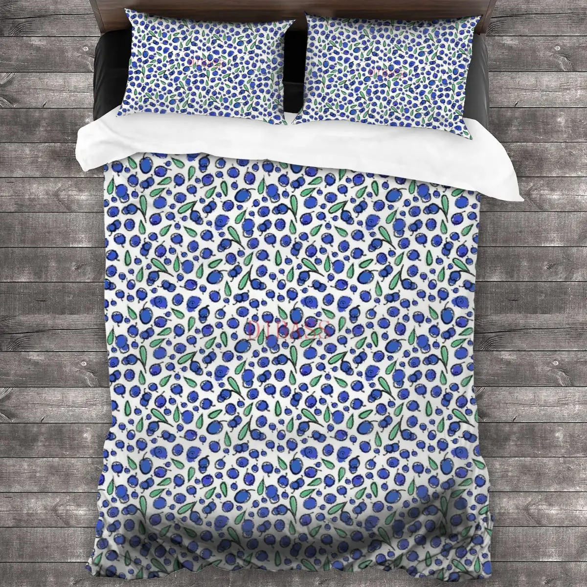 

Taste Of Summer Blueberry 100%Pure Cotton Comforter Set with 2 Pillowcase,Soft Microfiber Duvet Cover Set, Bedding Sets Bed Set