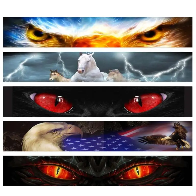 Светоотражающие наклейки на переднее и заднее лобовое стекло для автомобиля 130x21