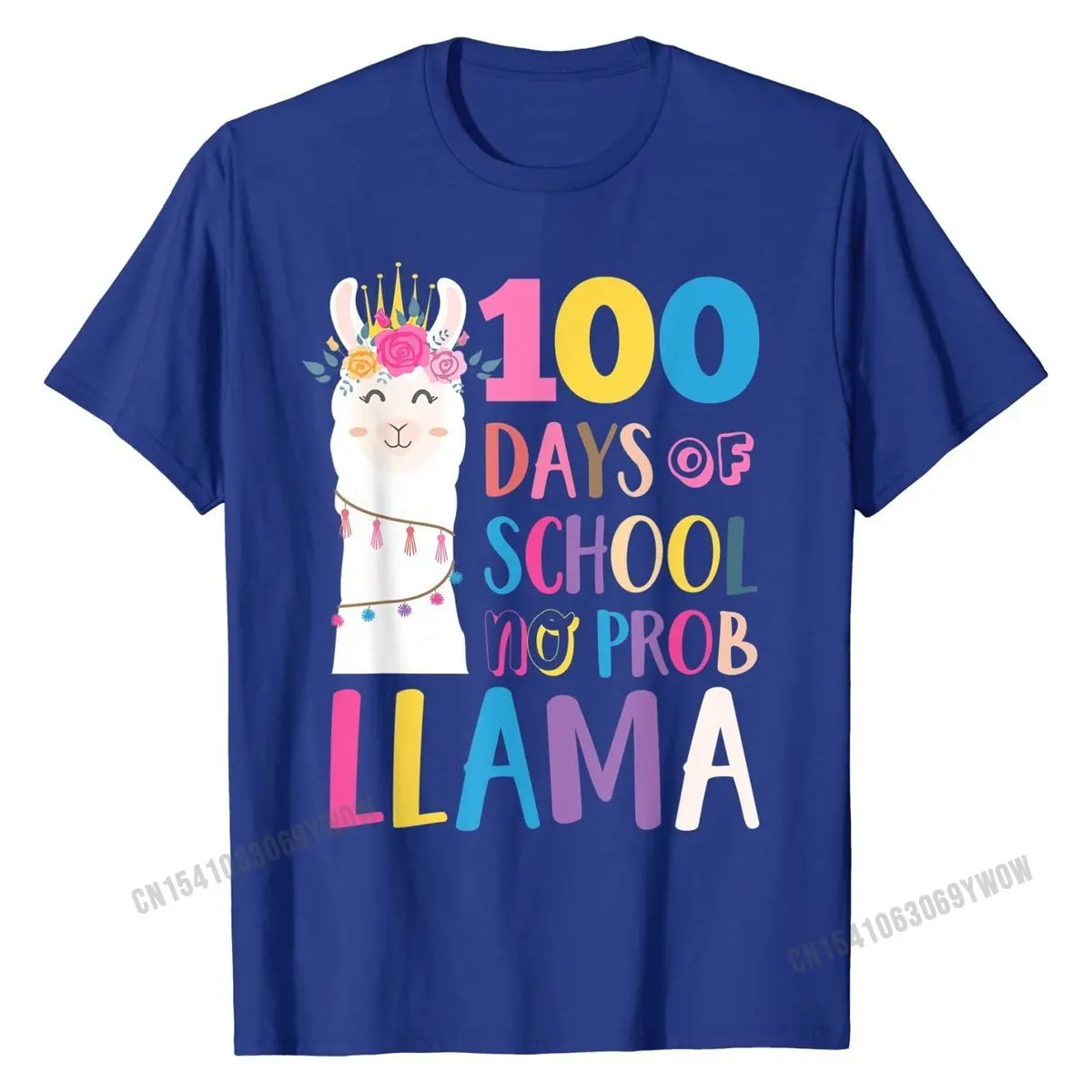 Футболка Happy 100 Days Of School мужская летняя хлопковая с ламой и альпакой