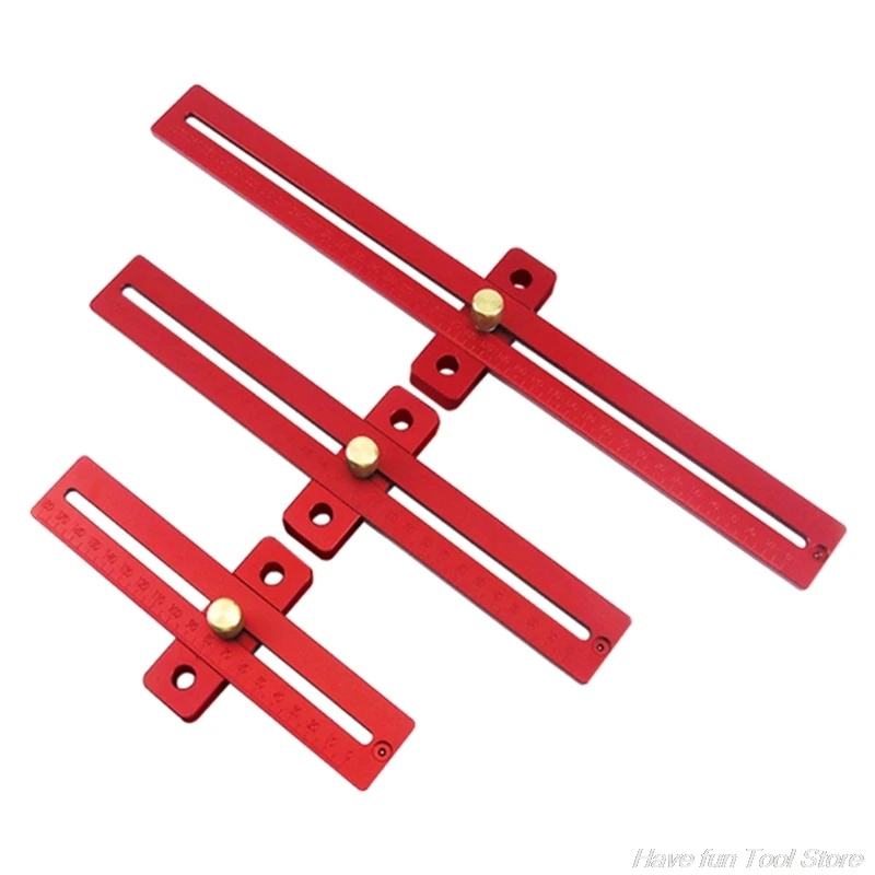 

Aluminum Alloy Metric Line Scribe Ruler Positioning Measuring Ruler Woodworking Scriber Marking T-Ruler Crossed Ruler M09 21