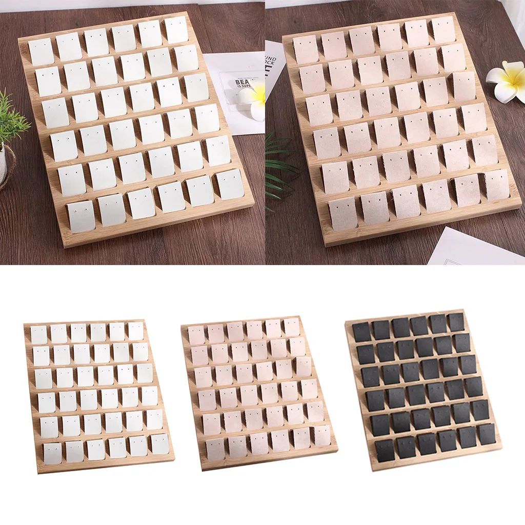 36 пар серьги карты бархат/кожзам Бамбуковые дисплей держатель для ювелирных
