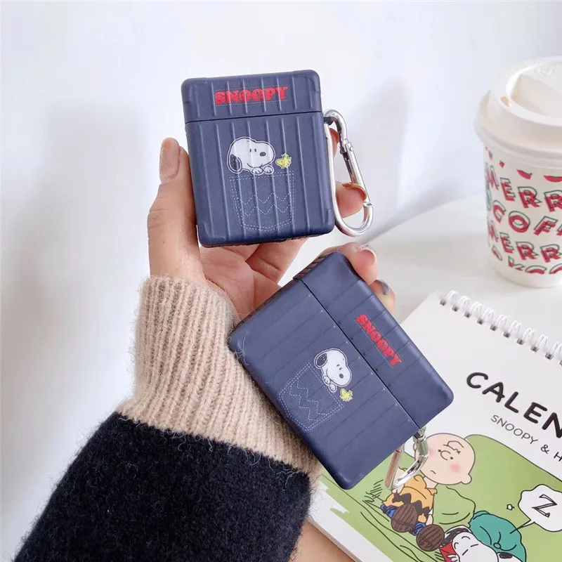 Матовый Мягкий силиконовый чехол для наушников с мультяшным рисунком Charlie Brown Apple