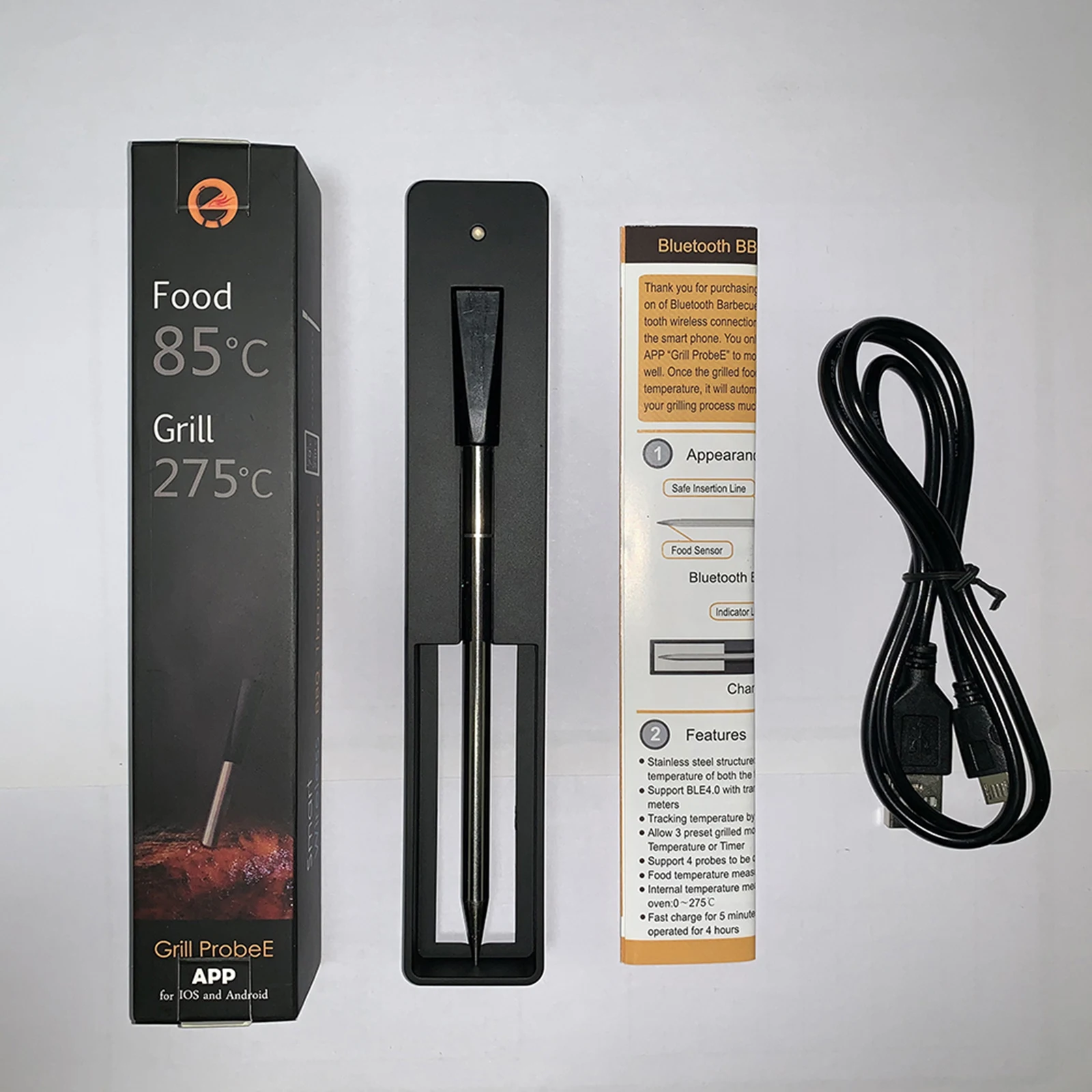 

Wireless Meat Food Steak Thermometer for Oven Grill BBQ Smoker Rotisserie Kitchen Smart Digital Bluetooth Barbecue Accessories