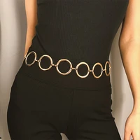 fashion gold big circle belt chain for women luxury all match alloy waist hip chain for party jewelry jean dress waistband z30