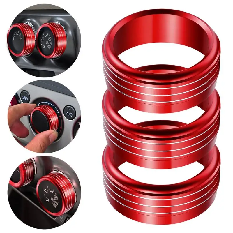 

3PCS Aluminum Air Condition Button Rings Air Condition Button Covers Compatible for 2013-2015 Subaru Forester XV Crosstrek