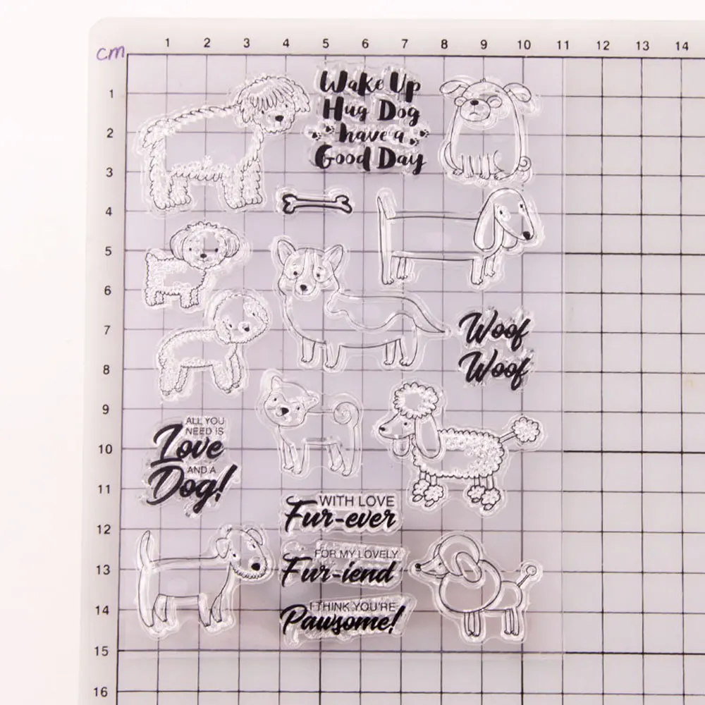 

Pet Dog Metal Cutting Dies and Clear Stamps Transparent Silicone Seal for Diy Scrapbooking Photo Album Decoration