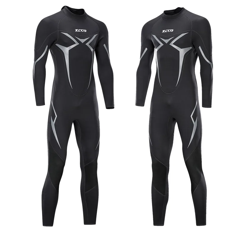ZCCO 3MM neoprene Wetsuit Men Scuba diving suit deep spearfishing wear Snorkeling Surfing one piece set winter thermal swimsuit