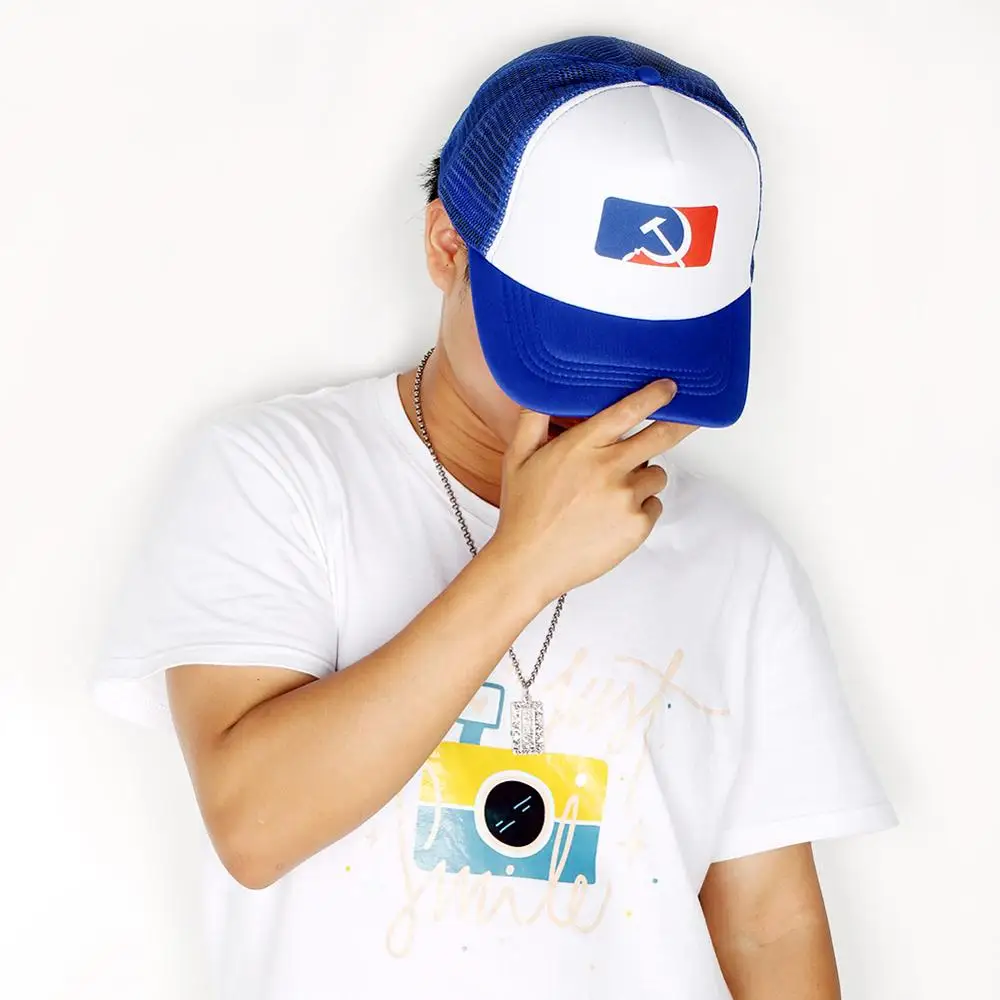 Синие Snapback коммунизма логотип печати летние бейсболки сетки Козырьки в