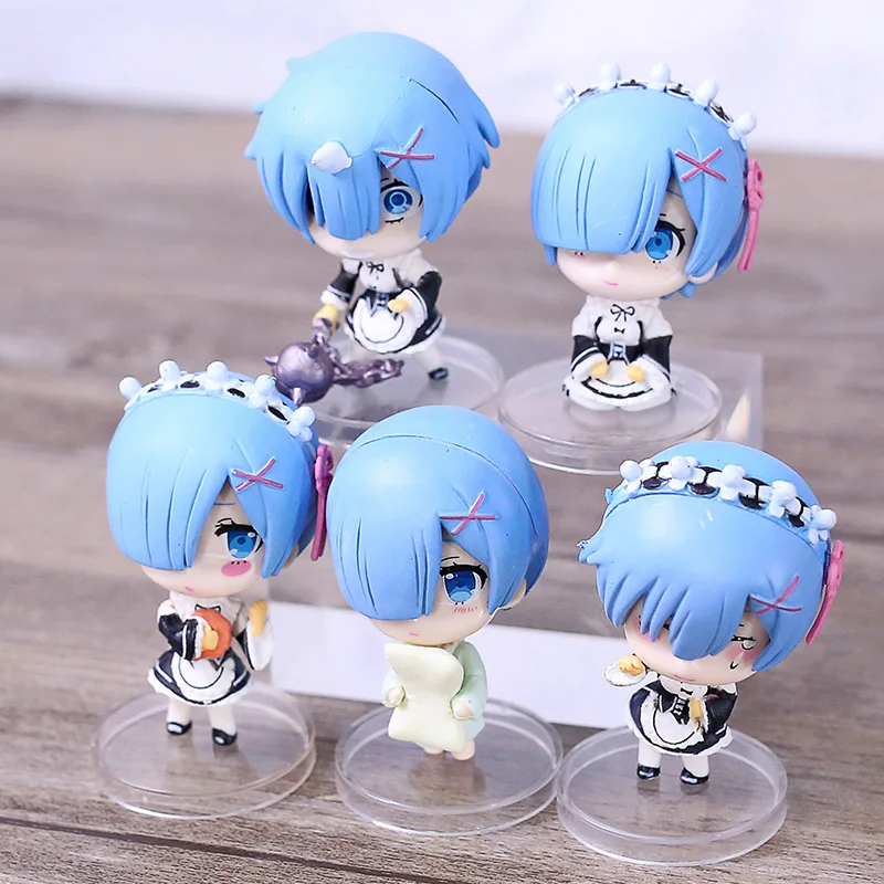 Мини кавайная Аниме Фигурка Rem из ПВХ версия Re:Zero Re:Life in a другой мир от Zero Q
