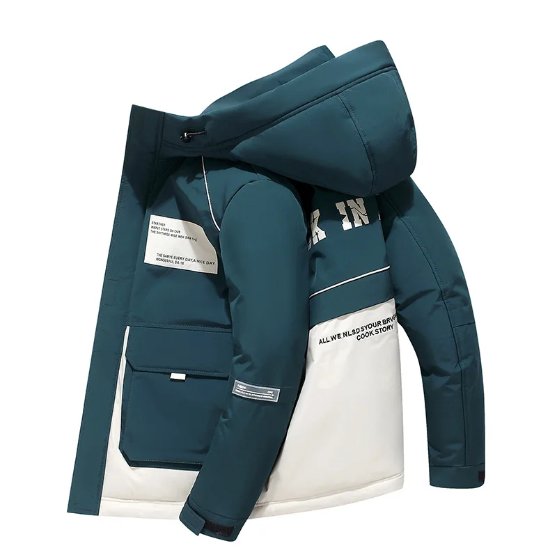 

Winter Coat Men Cotton Jacket Hooded Thicken Solid Jacket Men's Streetwear Hip Hop Fashion Warm Coats Male Drop Shipping