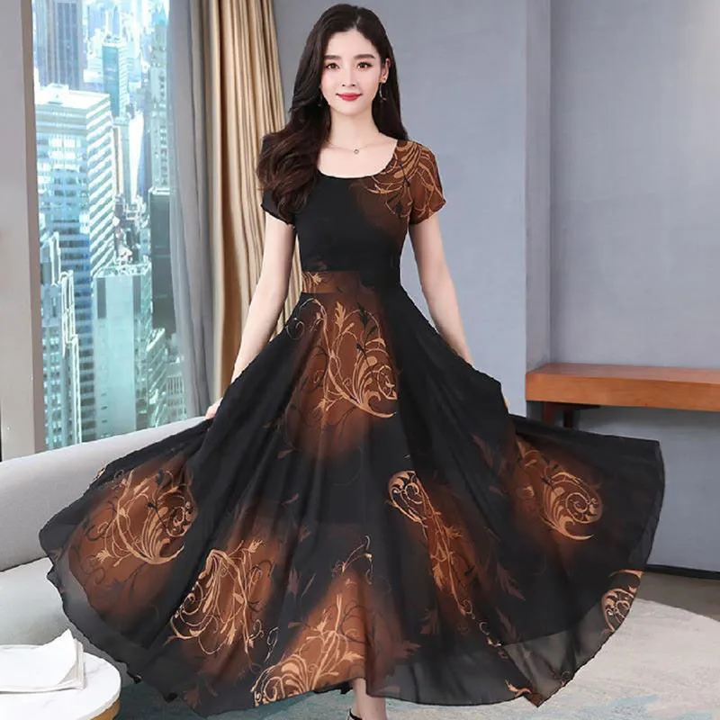 

For Girls Princess Dresses Flower Print Formal Teenagers Party Dress robe t femme 2021