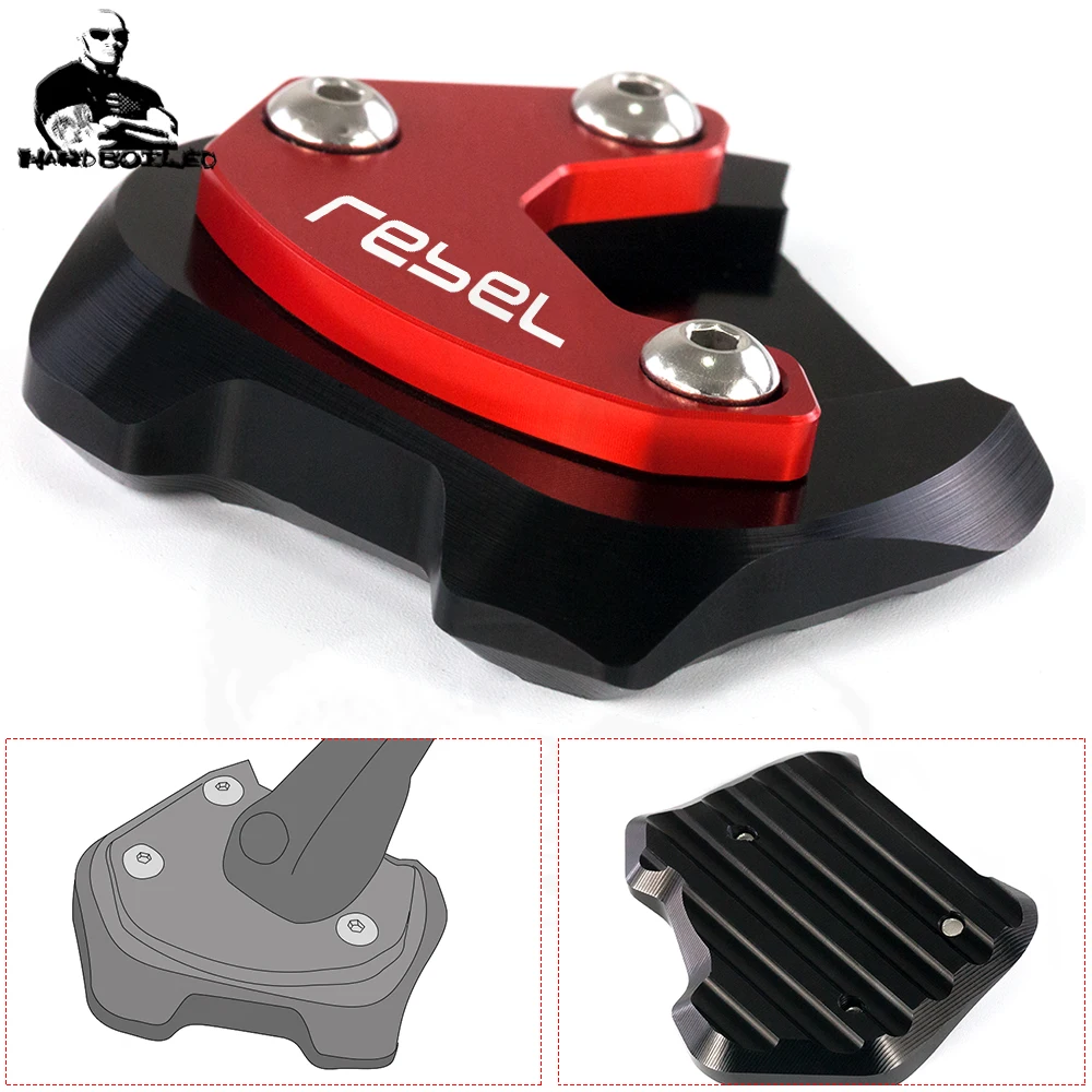 

REBEL CMX300 CMX500 Motorcycle Kickstand Foot Side Stand Extension Pad Support Plate For HONDA REBEL CMX 300 500 2017- 2020 2021