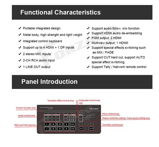 DeviceWell HDS7105 Blackmagic Design ATEM Mini Pro/ATEM Extreme HDMI совместимый переключатель потока в