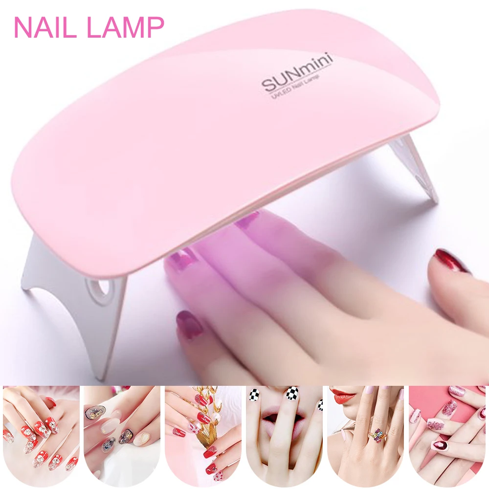 

Nails SUN mini 6W 6 LED Nail Dryer Portable USB Cable UV Curing Lamp For Gel Based Polishes Manicure/Pedicure Gel Machine