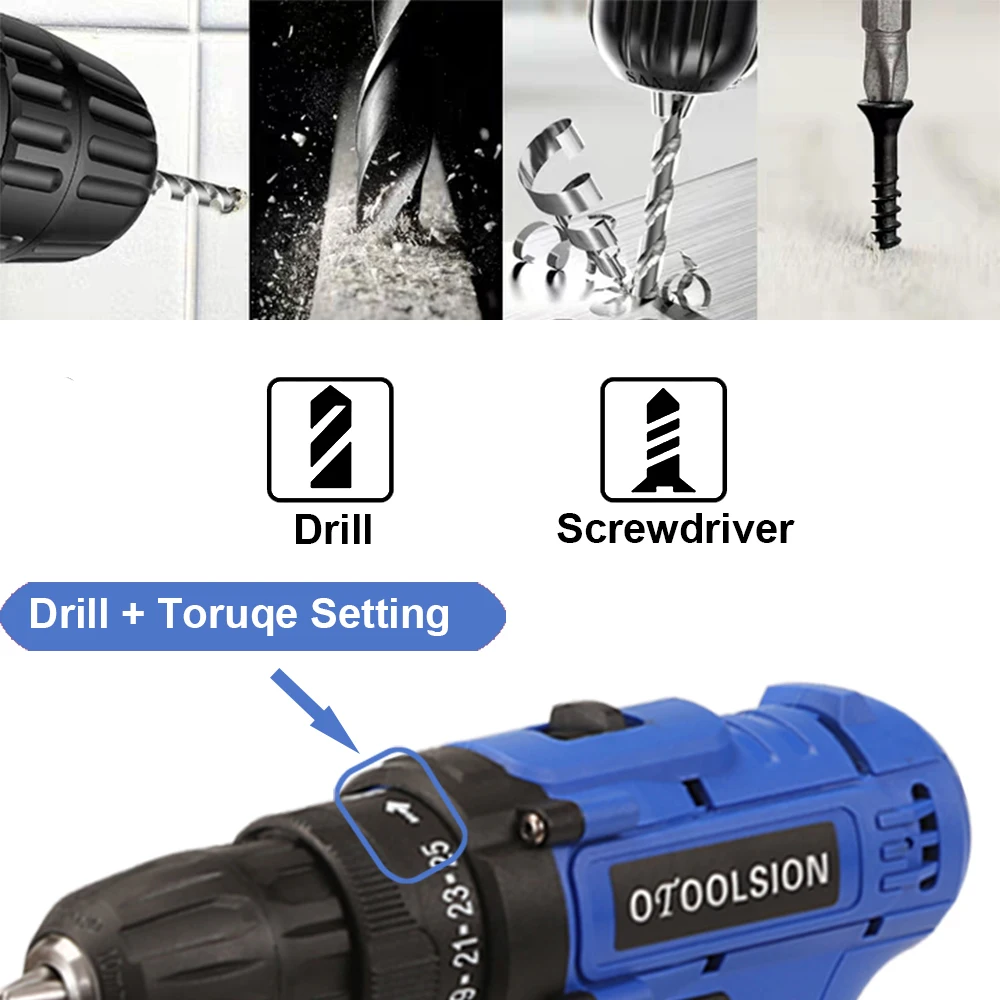 Новый 25 + 1 крутящий момент 12 В 2 электродрель Аккумуляторная дрель на батареях
