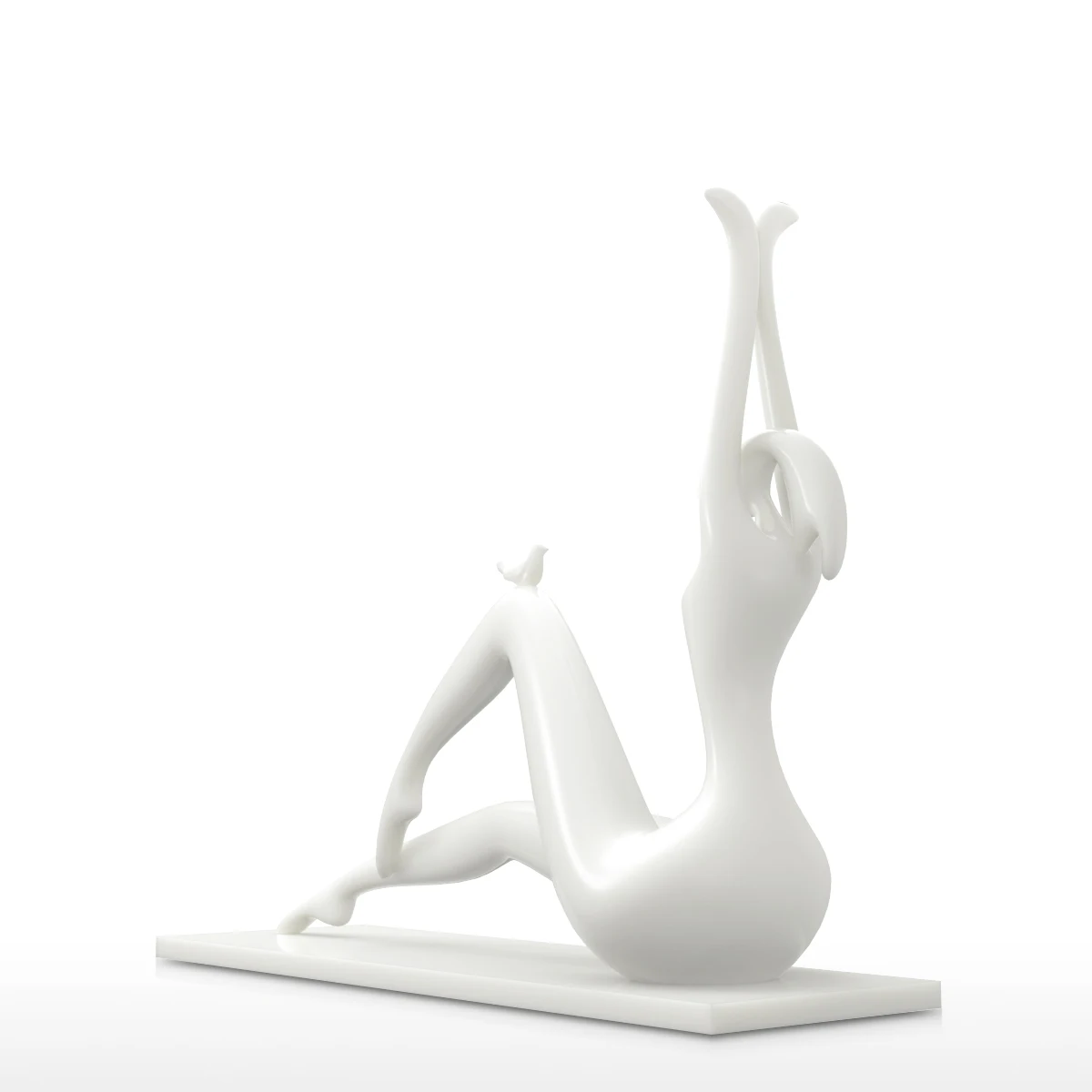 1 шт. ангел с птицей 3D печатная скульптура элегантная женская статуя декор стола
