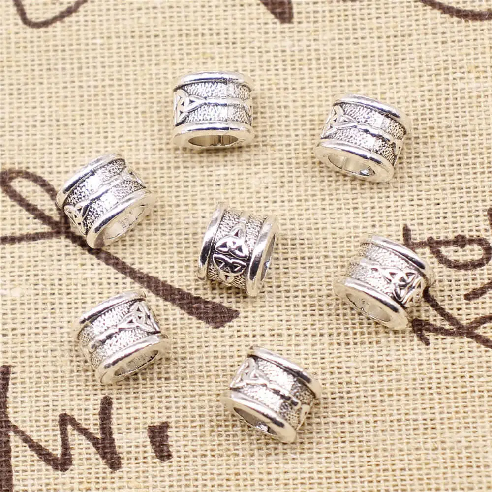 

Supplies For Jewelry Accessori Celtic Symbols Big Hole Beads Antique Silver Color 15pcs 11x8mm