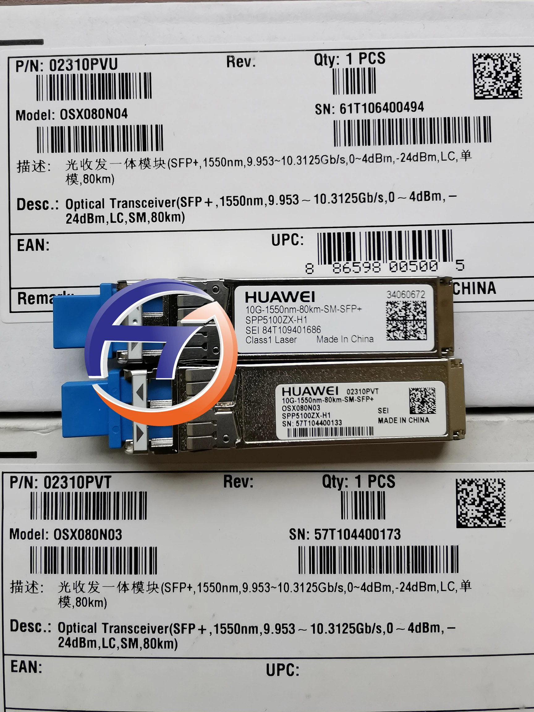 Модуль Huawei 10G SFP TX1490/RX 1550nm 80 km sm +|Оптоволоконное оборудование| |