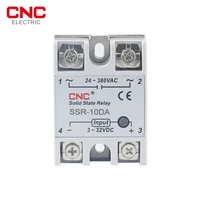 cnc solid state relay ssr 10da 25da 40da dc control ac white shell single phase without plastic cover 3 32v input dc 24 380v