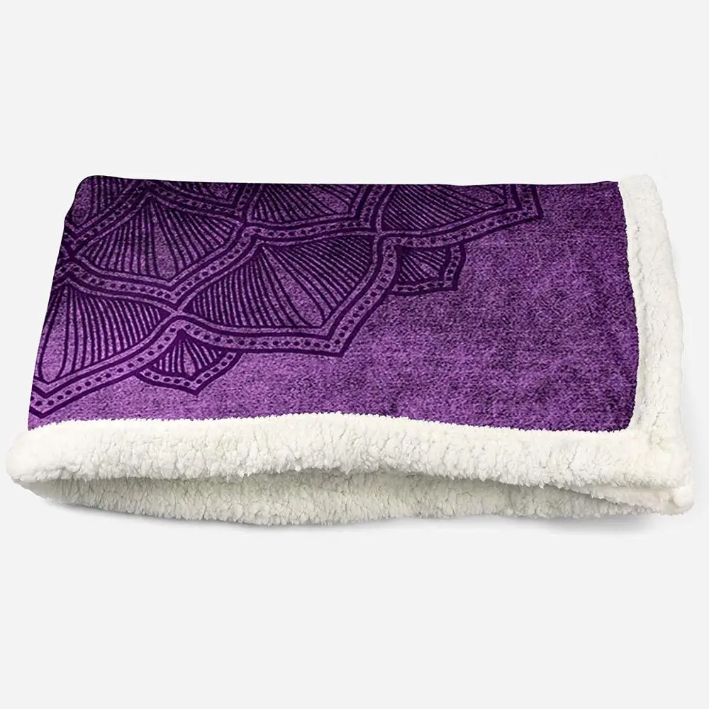 ONGLYP фиолетовый Мандала Boho подстежка на искусственном меху Одеяло удобные Пледы