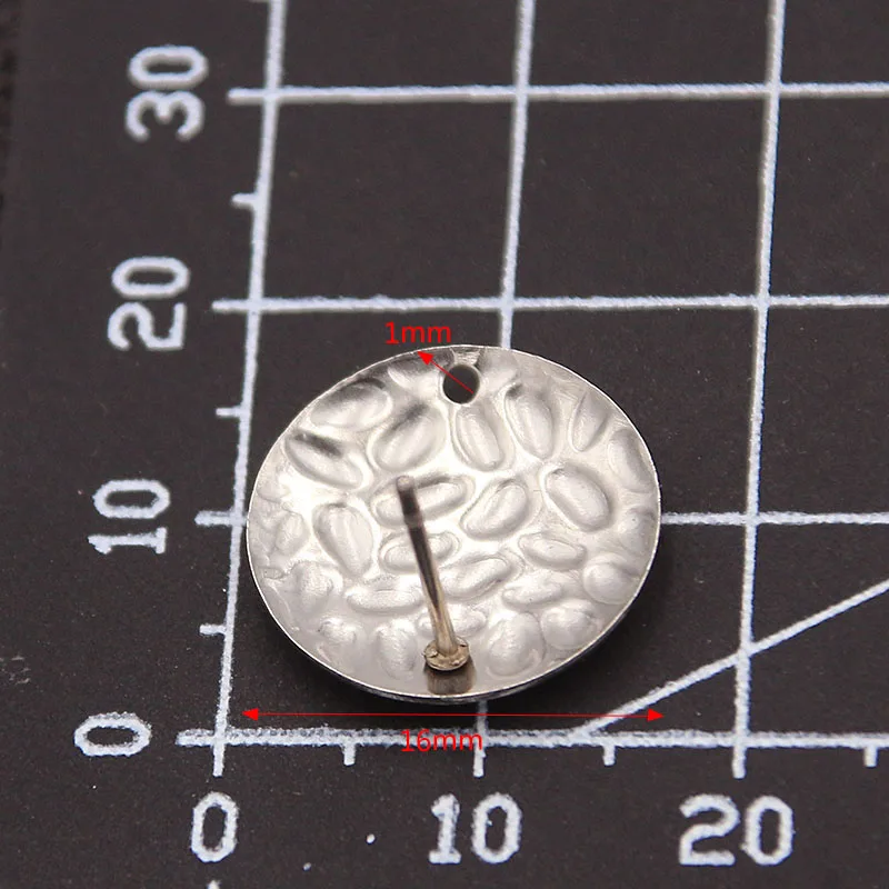 

6Pcs 16mm Round Cabochon+Earmuffs Blanks Post Stud Stainless Steel Earrings Base Settings For DIY Jewelry Making