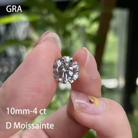 loose gemstones moissanite stones 10mm d color vvs1 top selling round shape diamond excellent cut pass diamond tester hot diy