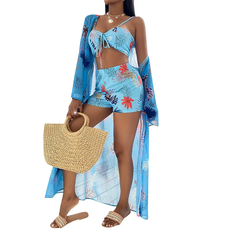 Yg brand European and American summer new women's Cape bikini suit split swimsuit design and color swimsuit three piece set