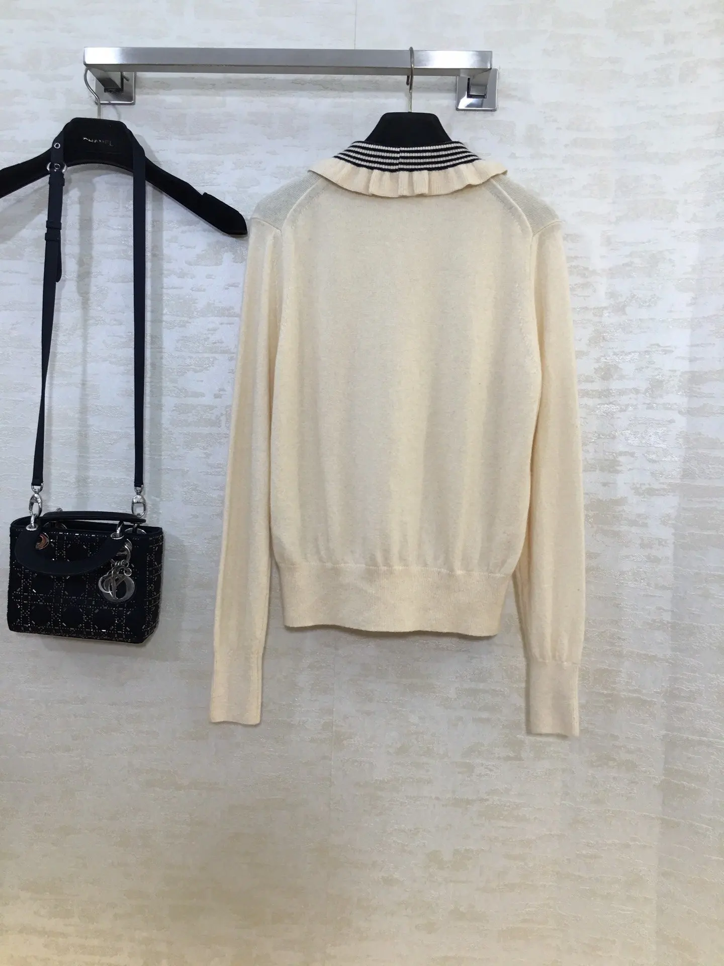 fashion 2021 new ladies long sleeve sexy casual color contrast wool knit top 1202