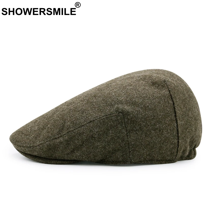 SHOWERSMILE, унисекс, темно-синий берет, шапка, шерсть, берет, шапки, мужские, зимние, толстые, теплые, облегающие шапки, мужские, Ретро стиль, Классическая Шапка duckbill& Ivy