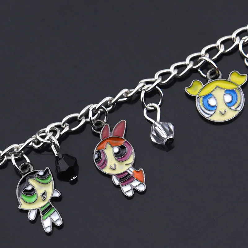 Powerpuff очаровательный браслет для девочек ТВ шоу ювелирные изделия серии мульти подвески