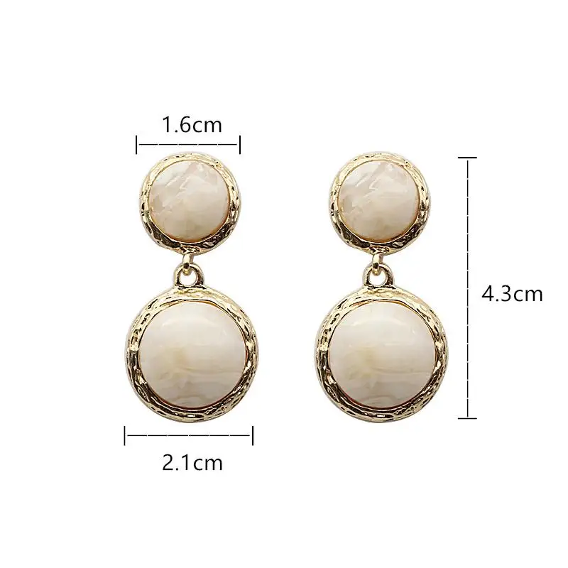 New Fashion Round Geometric Earrings Retro Style Simple Unique And Versatile Women Drop Jewelry | Украшения и аксессуары