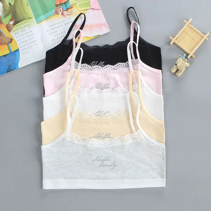 

Teenage Underwear For Girls Children Cotton Lace Wireless Training Bra Teenage Soft Breathable Underwear Puberty Clothing 7-14Y