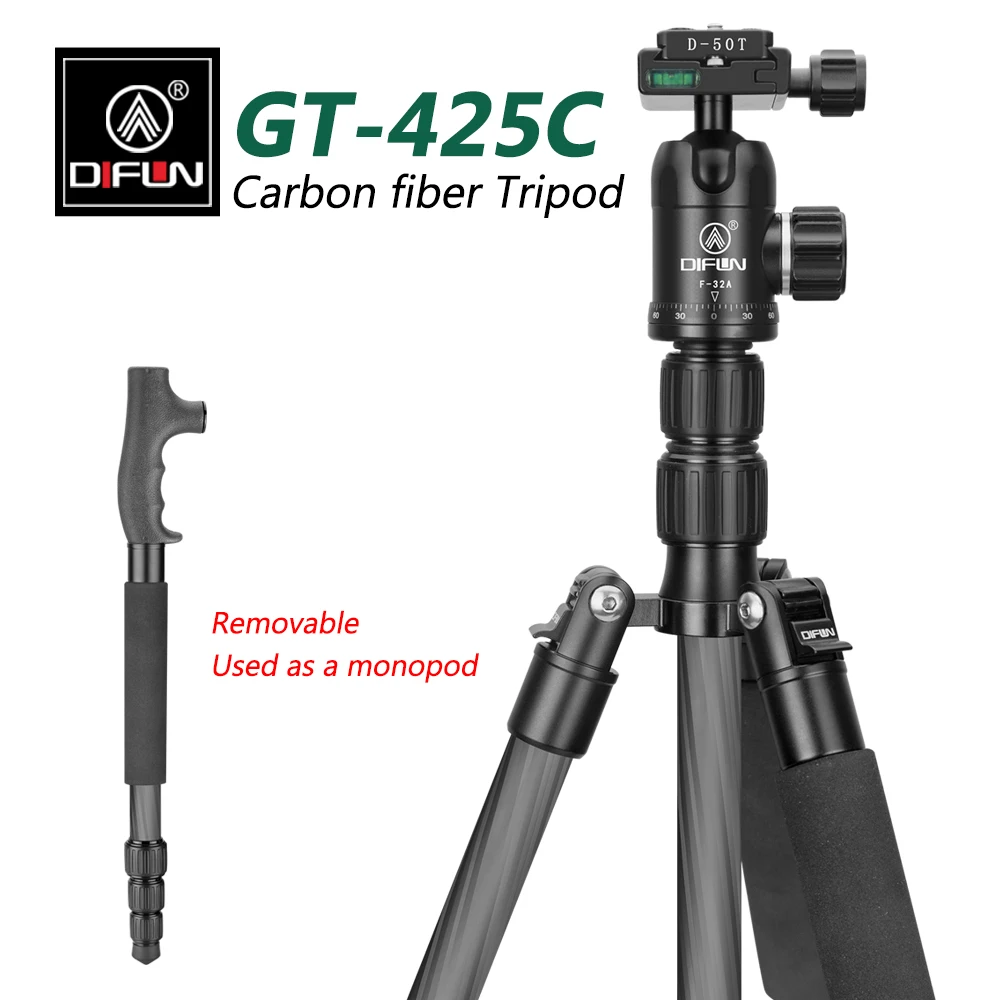 DIFUN GT425C монопод из углеродного волокна для зеркальной камеры телефона с
