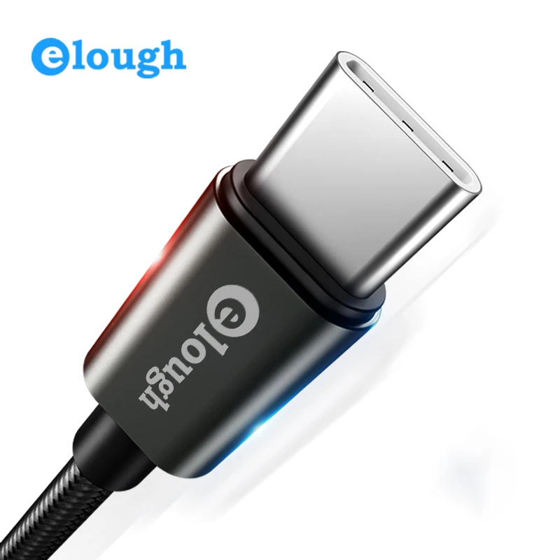 Elough usb type-c кабель для samsung s9 s8 note 9 8 huawei xiaomi type-c мобильный телефон зарядное устройство данных Быстрая зарядка usb кабель провод