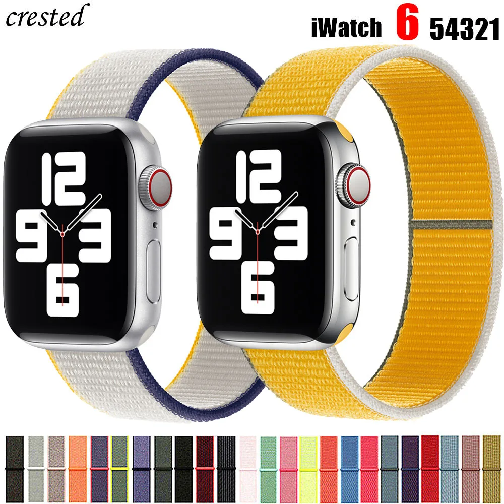 Ремешок нейлоновый для apple watch band 44 мм 40 42 38 аксессуары смарт-часов браслет часов