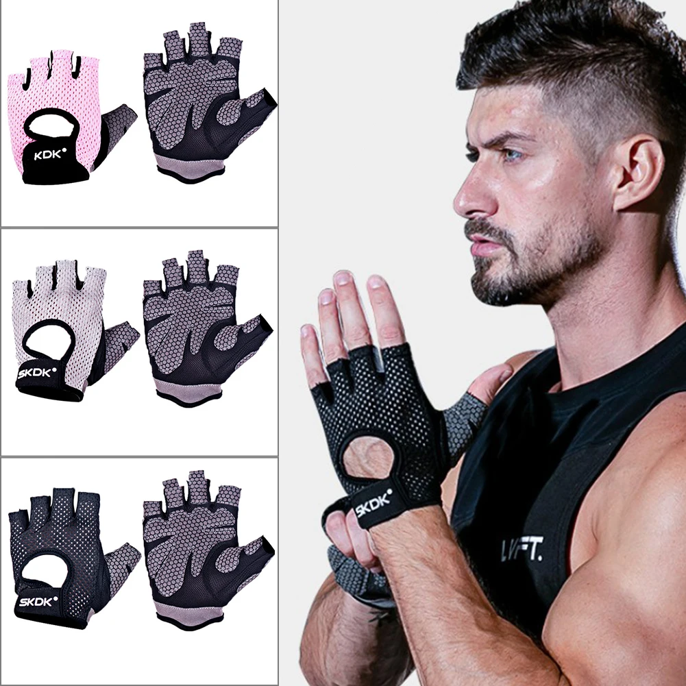 

Gym Gloves Half Finger Anti-Slip Sports Gloves Men Women Fitness Weight Lifting Cycling Gloves Hand Protector
