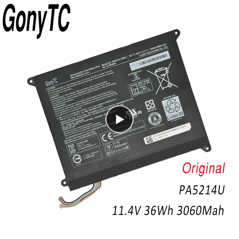 Фото PA5214U-1BRS PA5214U Аккумулятор для ноутбука Toshiba Portege Z20T-B Z20T-C 11,4 В 36 Втч WT20-B №1